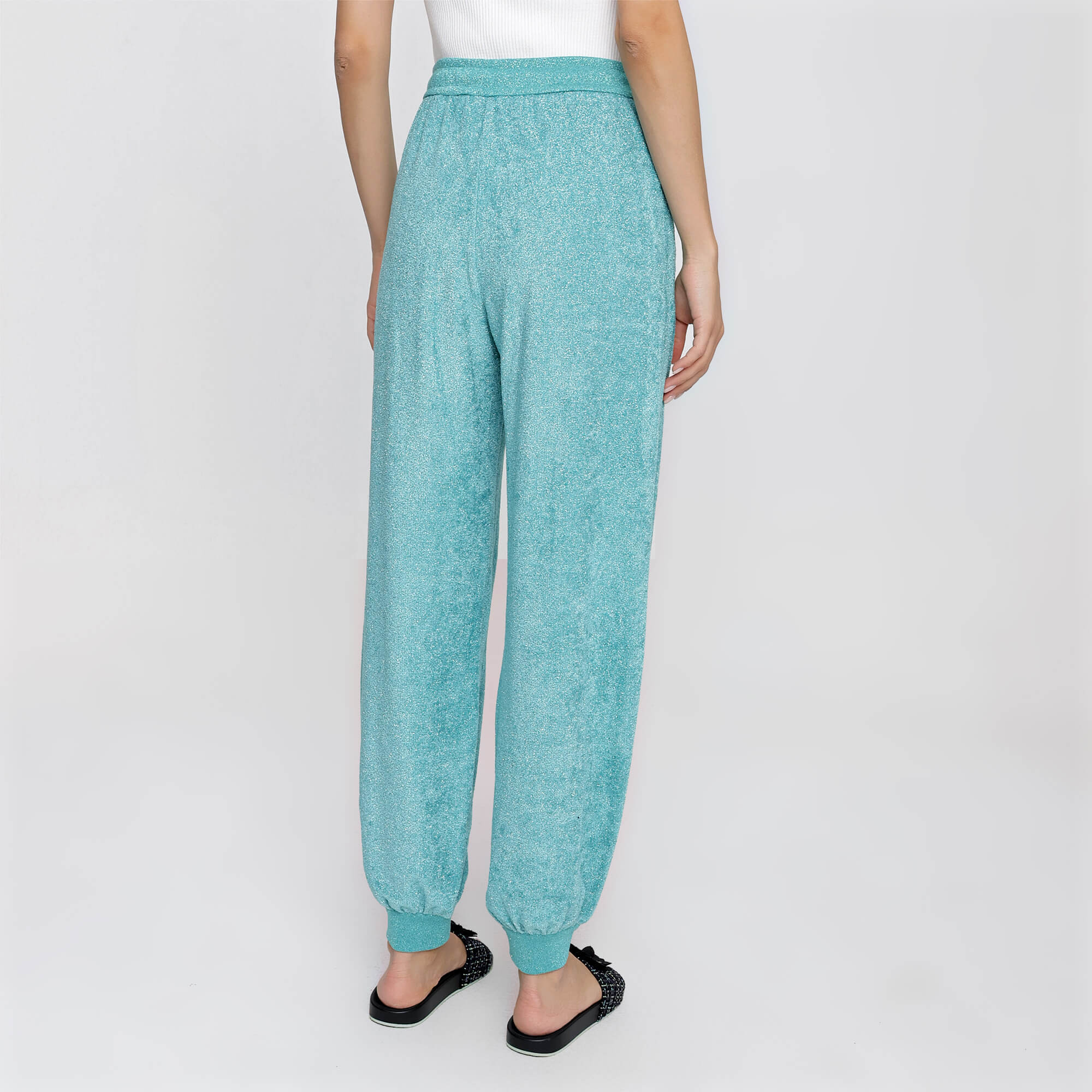 Gucci- Blue Shiny Towel Sweat Pants.